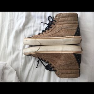 tan high top/ skate hi vans